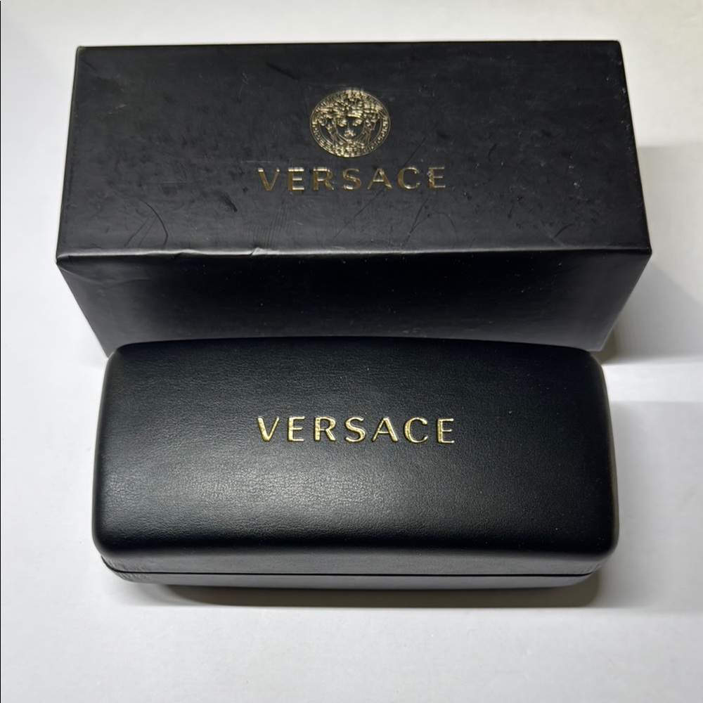 Versace Black Leather Accessory Case